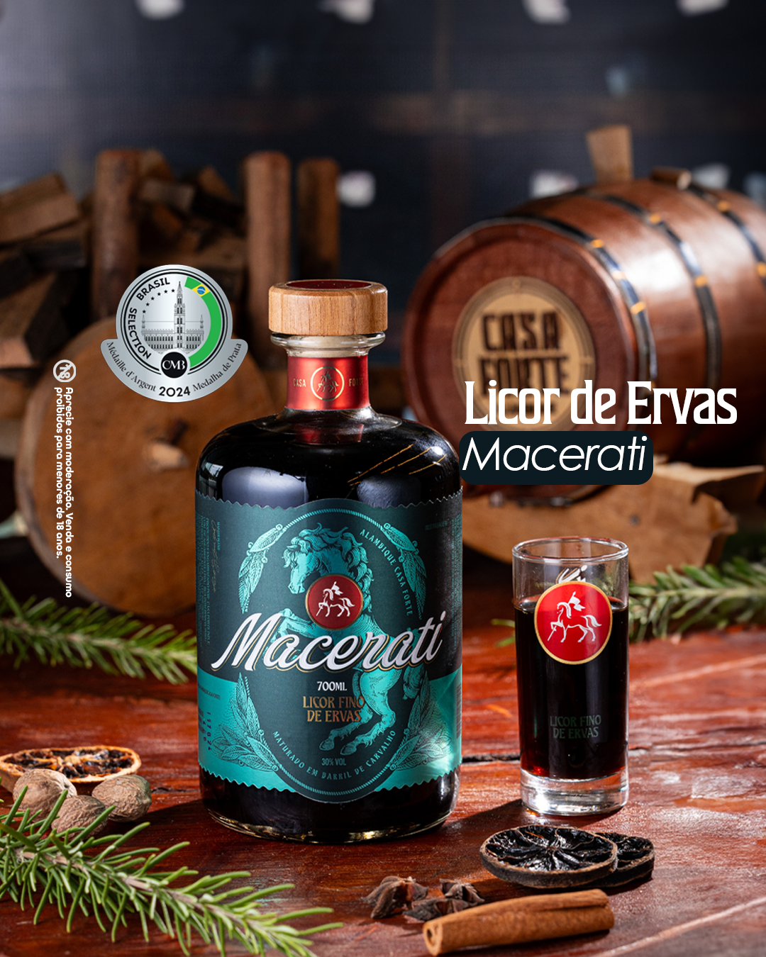Macerati Casa Forte – Licor Fino de Ervas Premium – 700ml